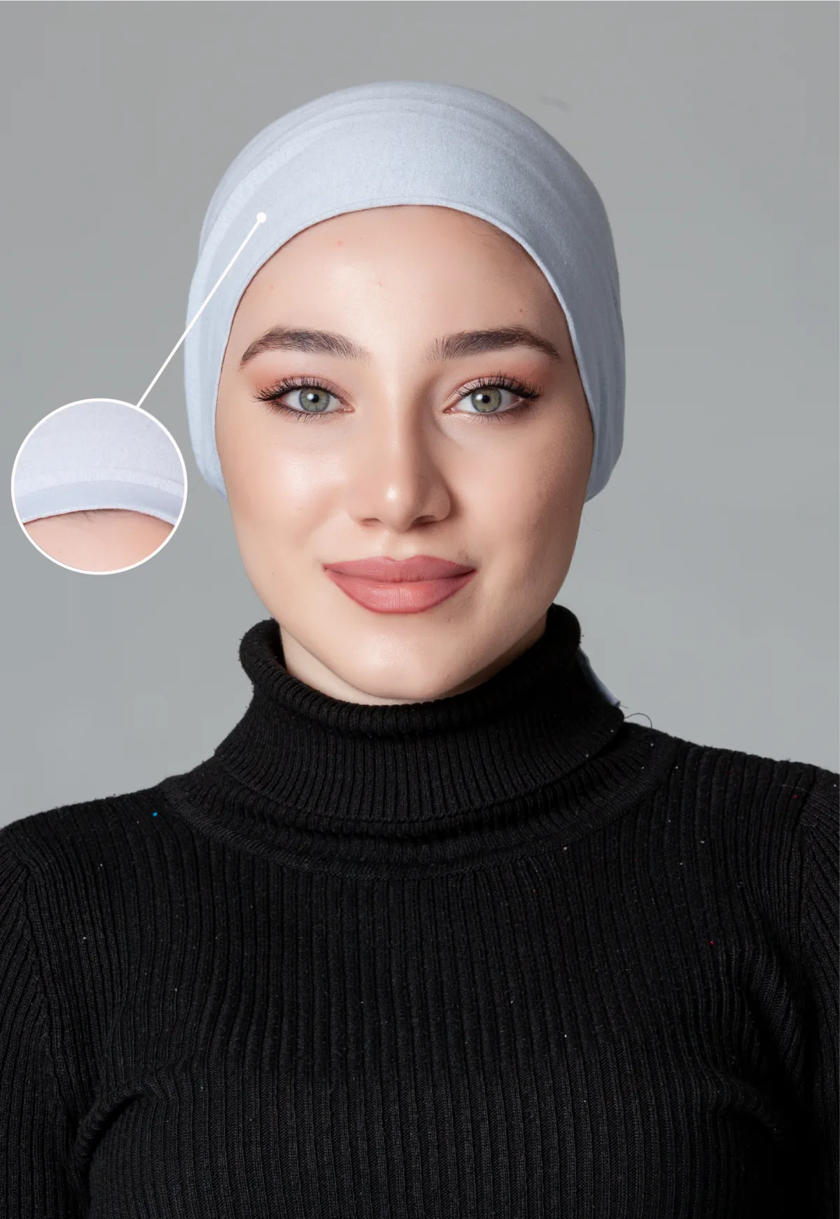 Açık Gri Dikişsiz Kaymayan Bone