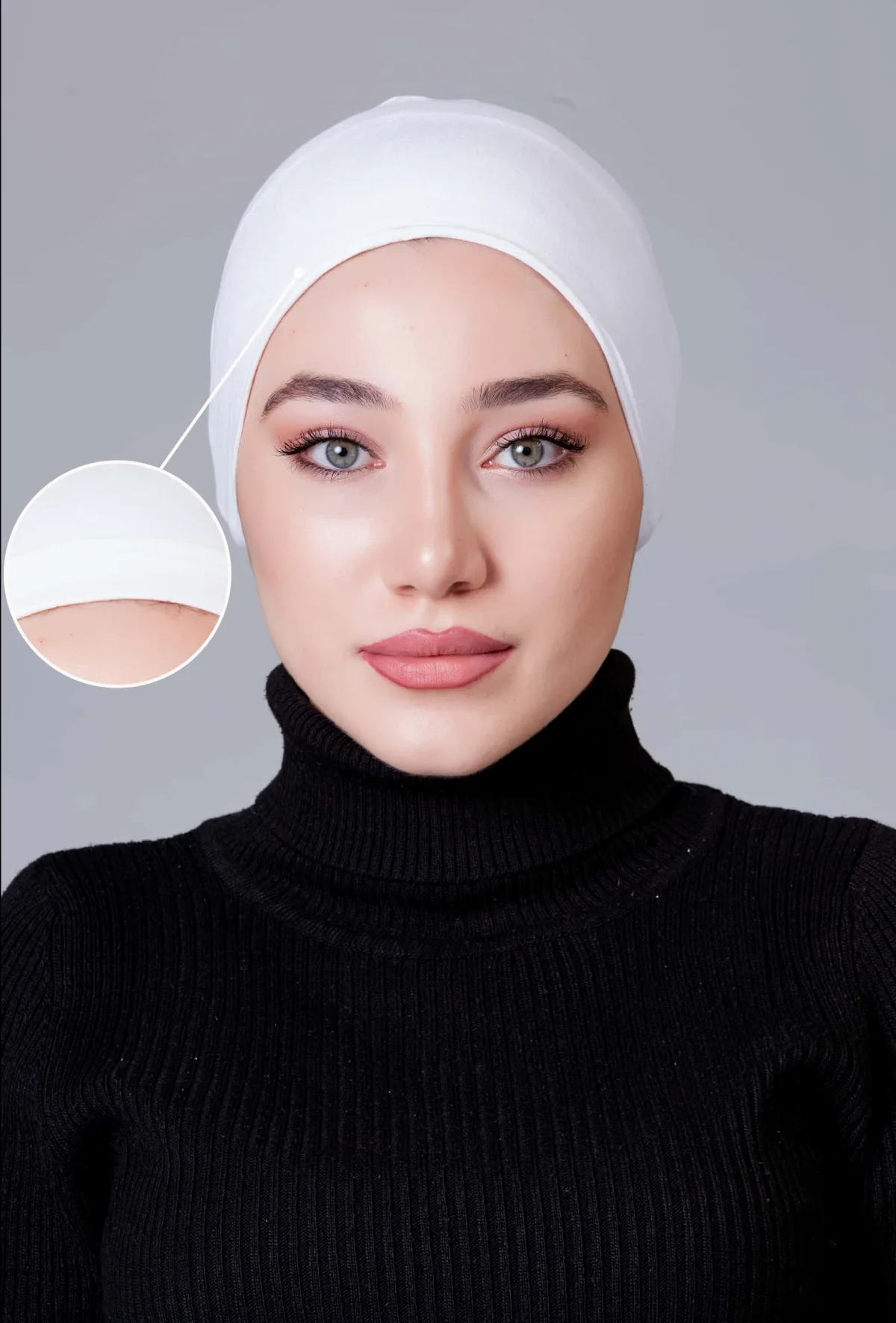 Beyaz Dikişsiz Kaymayan Bone (Likralı)