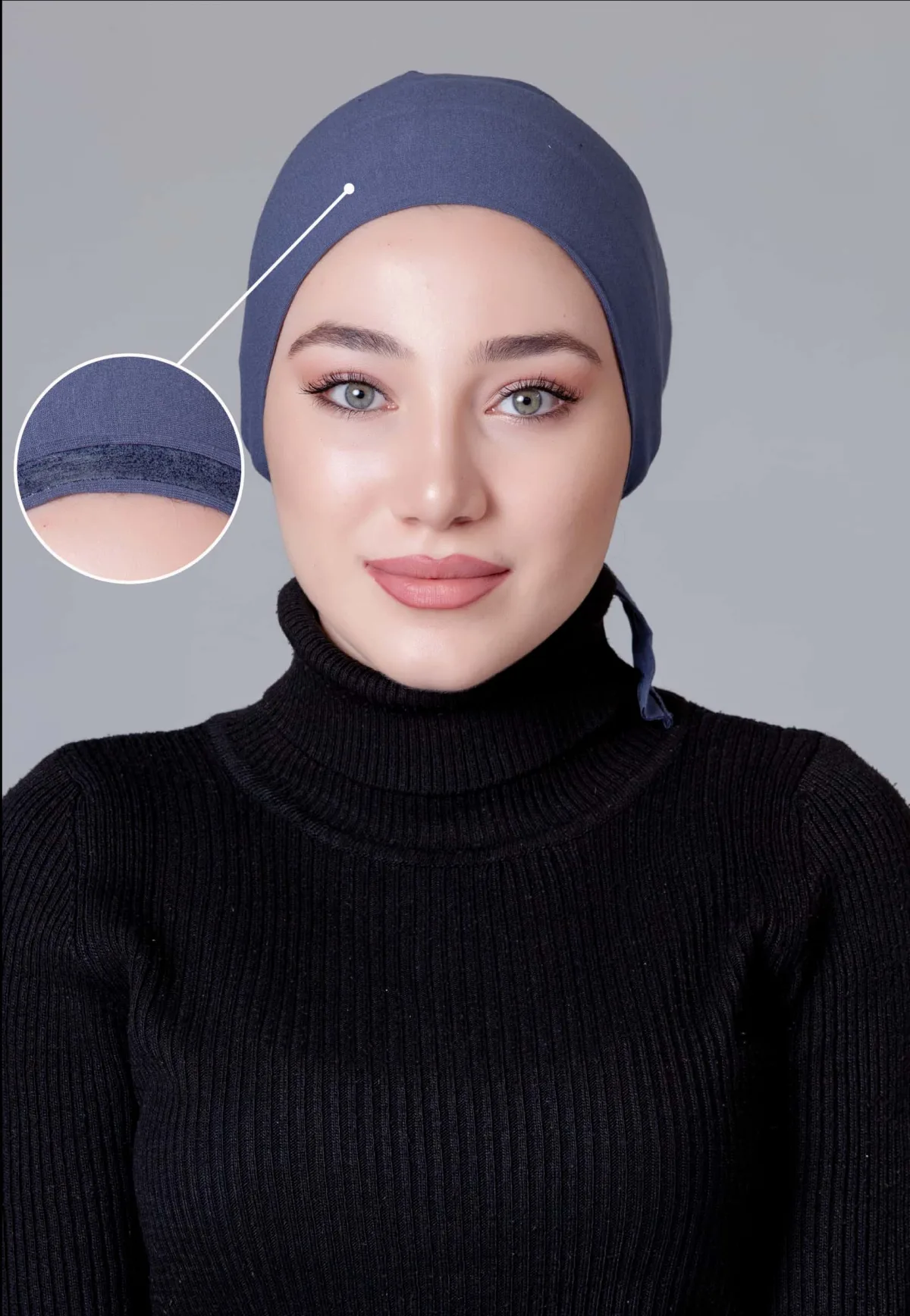 Koyu Gri Dikişsiz Kaymayan Bone (Likralı)