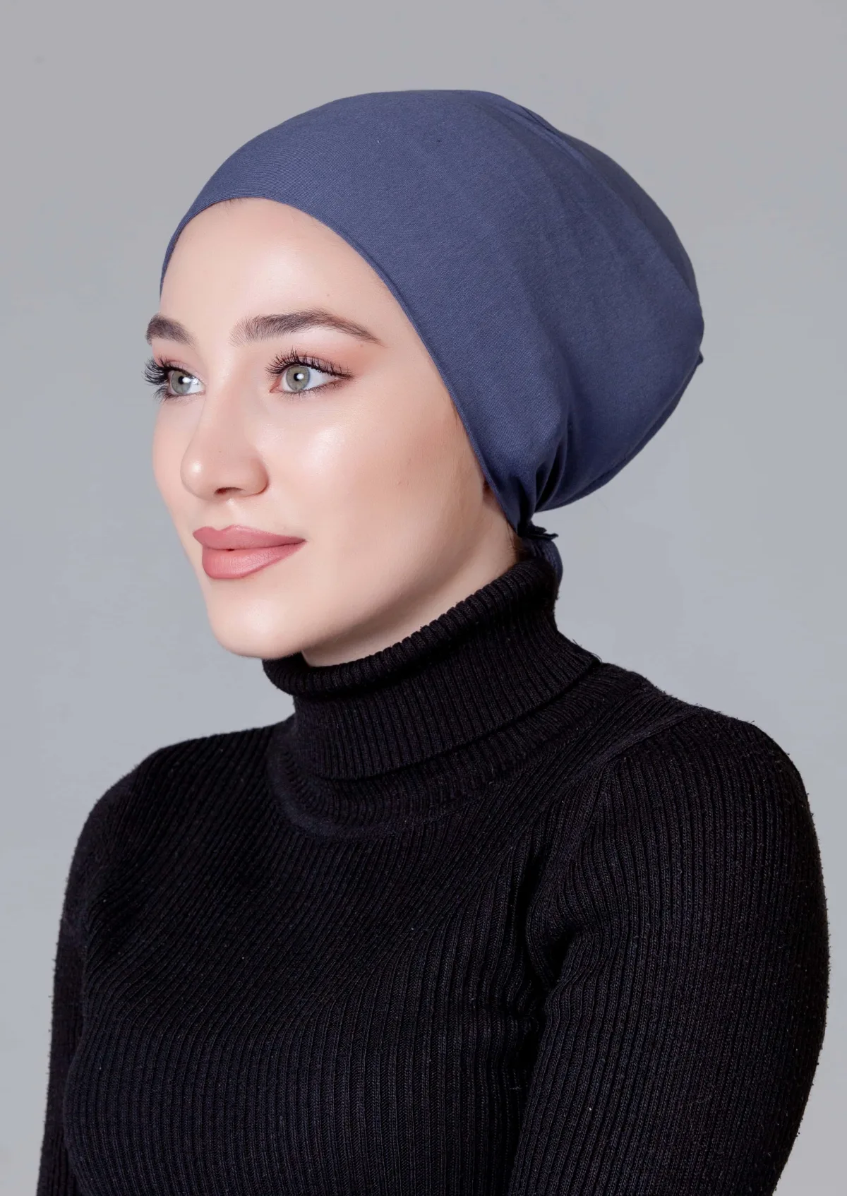 Koyu Gri Dikişsiz Kaymayan Bone (Likralı)