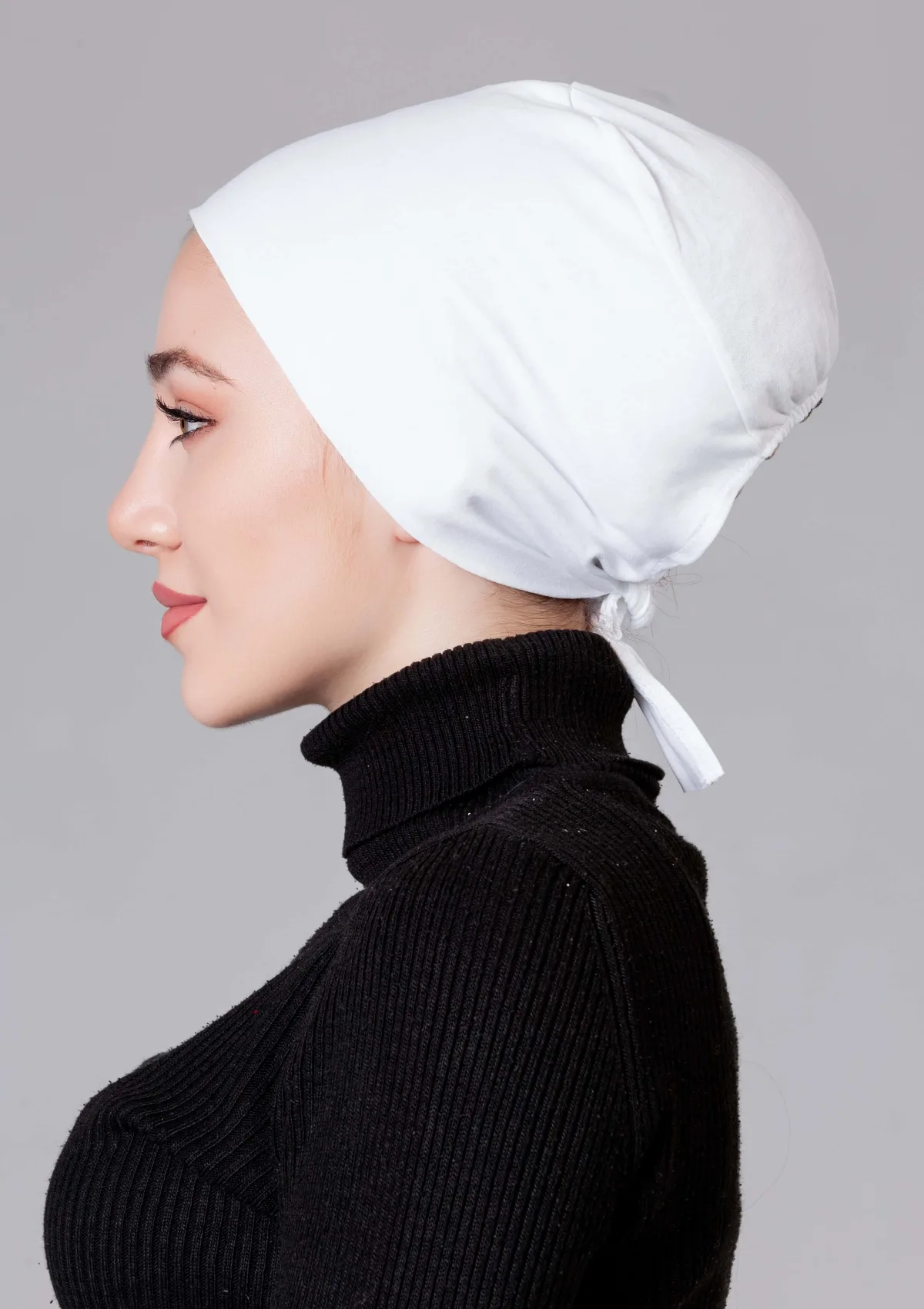 Krem Dikişsiz Kaymayan Bone (Likralı)