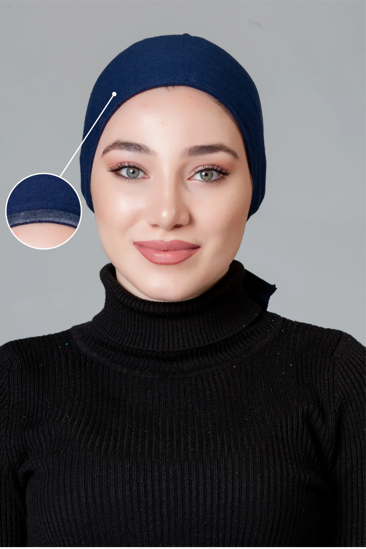 Lacivert Dikişsiz Kaymayan Bone