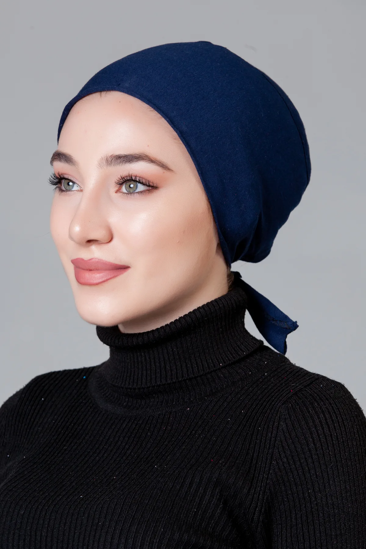 Lacivert Dikişsiz Kaymayan Bone