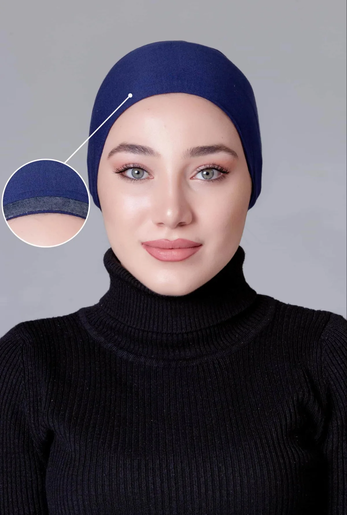 Lacivert Dikişsiz Kaymayan Bone (Likralı)