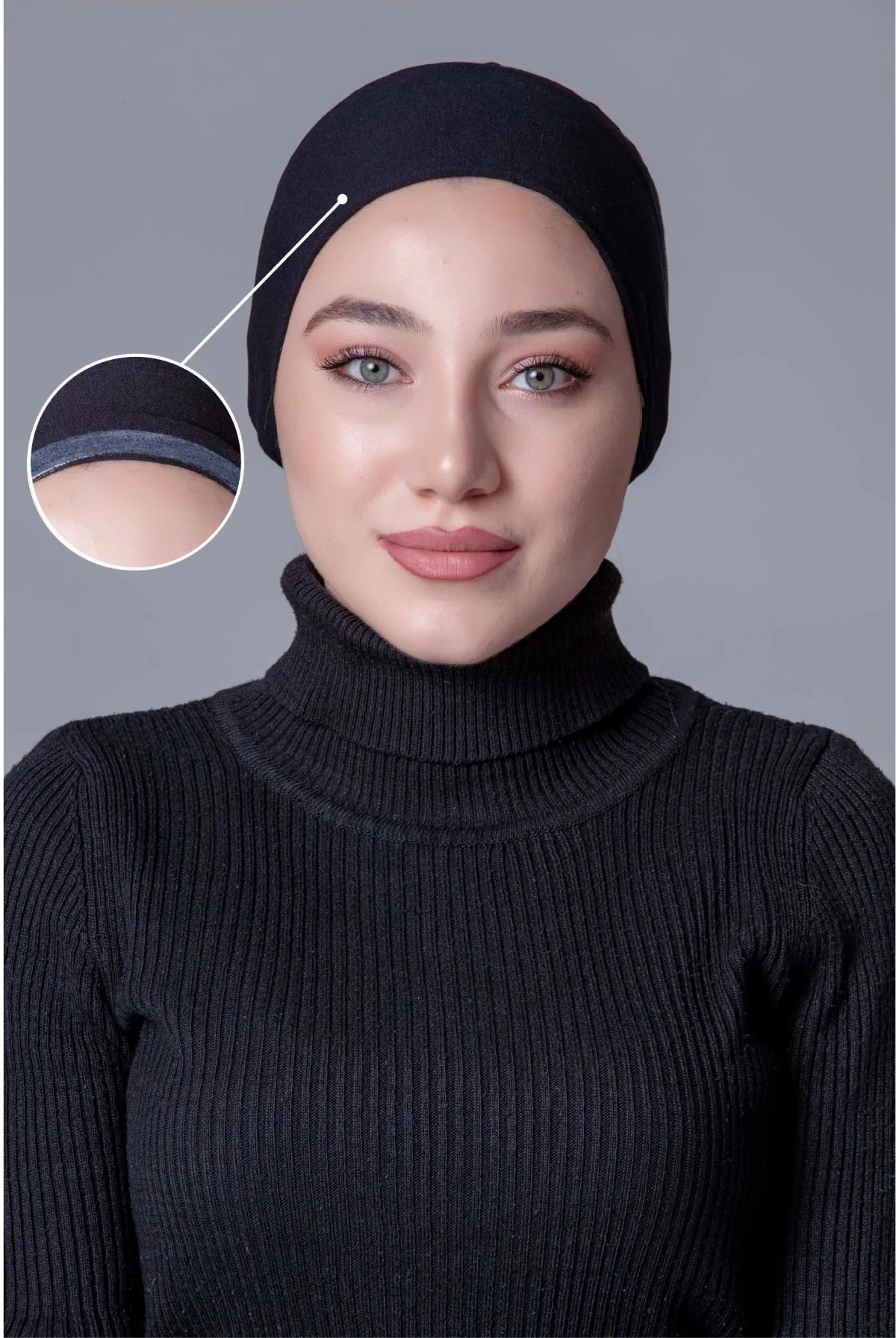 Siyah Dikişsiz Kaymayan Bone (Likralı)