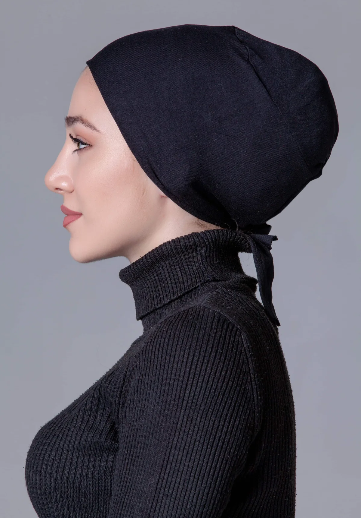 Siyah Dikişsiz Kaymayan Bone (Likralı)