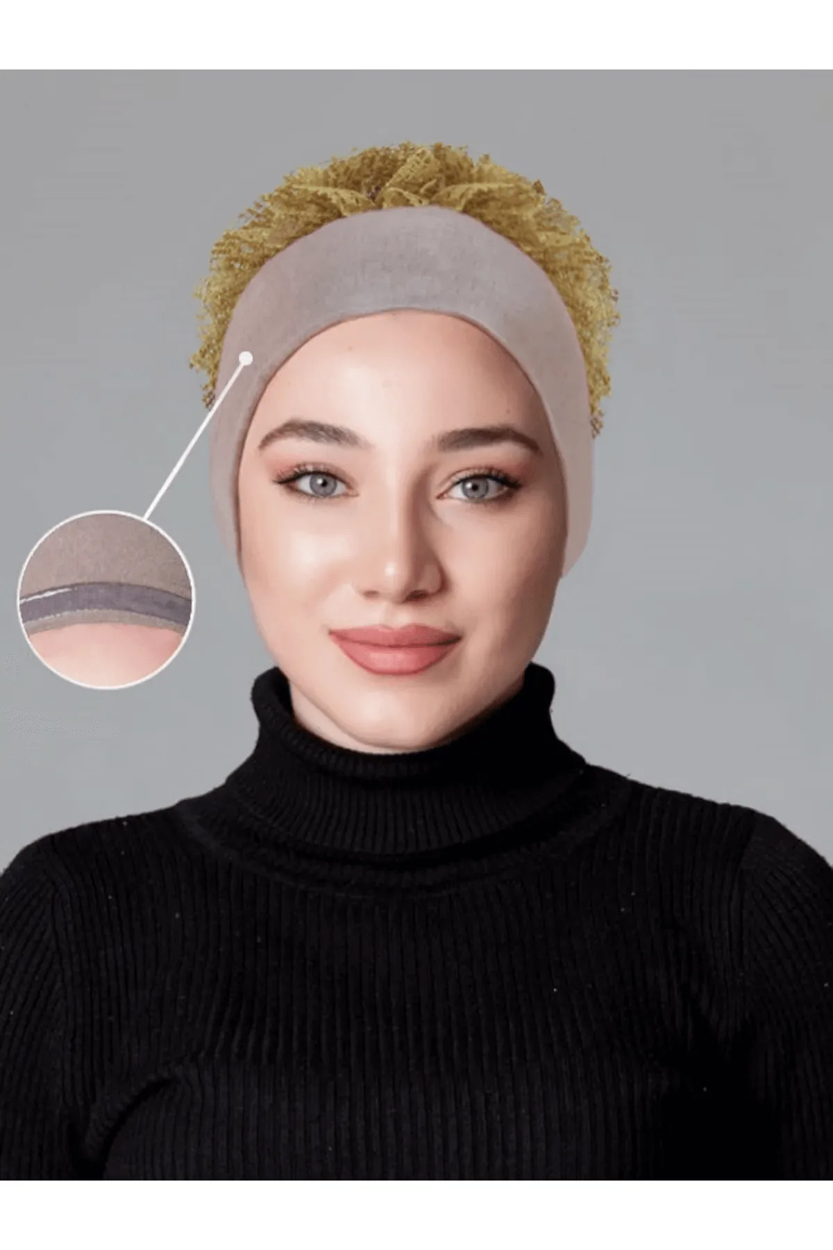Vizon Fırfırlı Kaymayan Bone (Likralı)